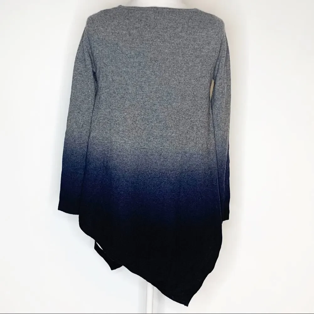Neiman Marcus cashmere asymmetrical ombré sweater